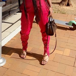 Strappy black low heel sandals